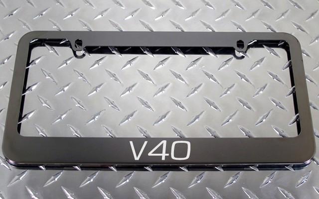 1 brand new volvo v40 gunmetal license plate frame +screw caps