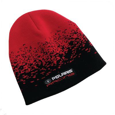 Polaris snowmobile / atv black and red fade racing beanie hat cap- new with tags