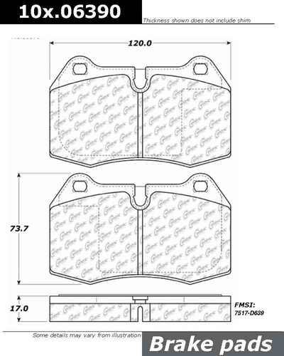 Centric 104.06390 brake pad or shoe, rear-posi-quiet metallic w/shims-preferred