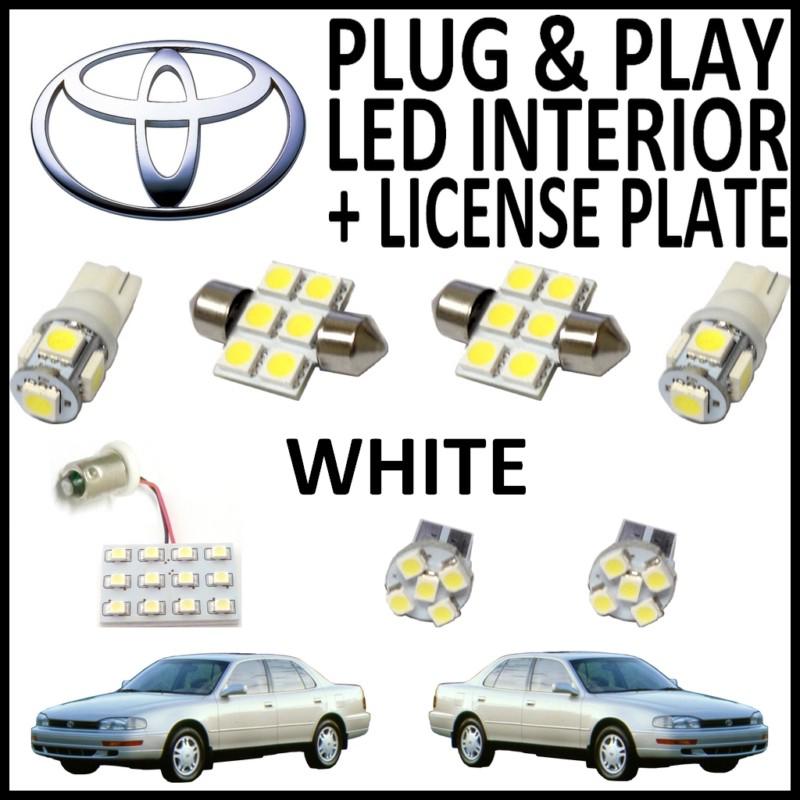 7x white led lights interior package kit for 1992-1996 toyota camry tc7w