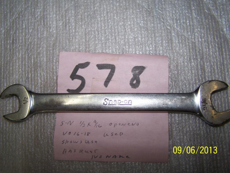 Snapon openend wrench 1/2-9/16" vo1618 used #578