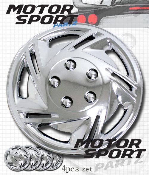 4pc set 14 inch chrome rim wheel skin cover hubcap style 602 hub caps 14" inches