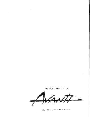 1963 studebaker avanti order guide - 4 pages of options right off the sales desk