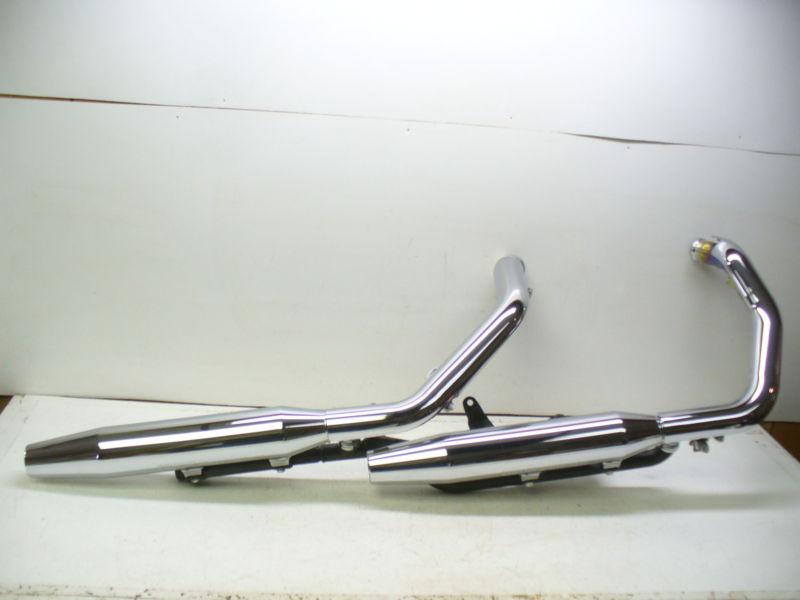 Harley 07 up xl 883 factory exhaust w/tapered mufflers & support tube