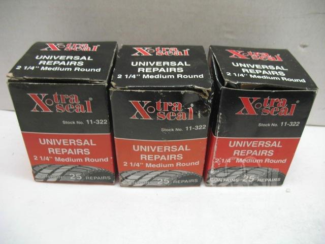 31 inc. 11-322 25ct xtra seal universal radial tire repairs lot of 3 boxes new
