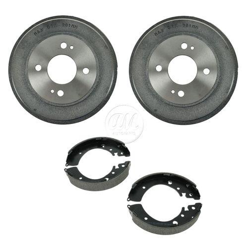 01-05 honda civic rear brake shoes & 2 drums set kit for 4 stud wheels new