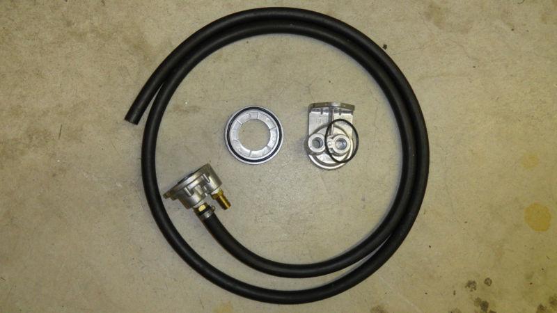 Oil filter relocation kit chevy gm 13/16-16 thread engine