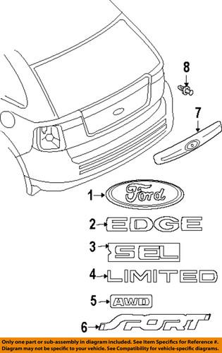 Ford oem 7t4z7842528a lift gate-emblem badge nameplate