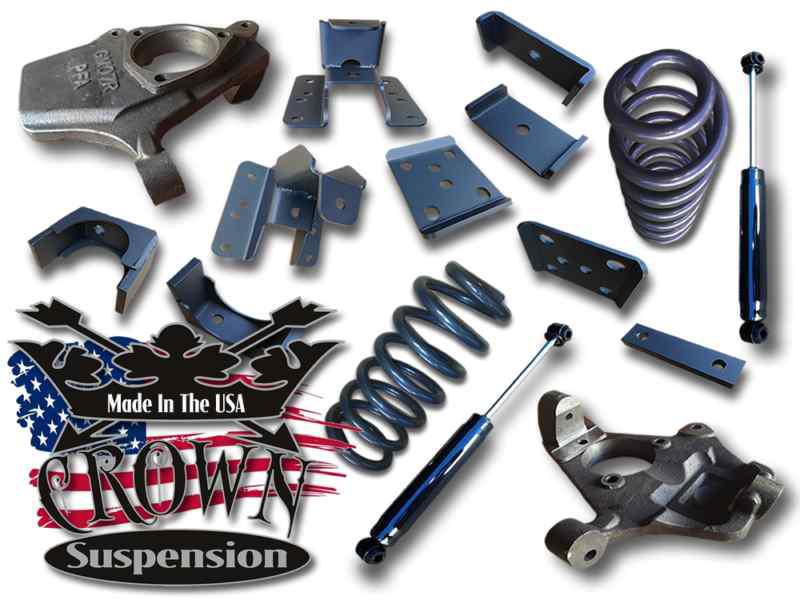 2007-2011 silverado sierra 1500 3/5 lowering drop kit spindles springs flip v6