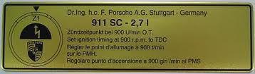 Porsche 911 engine decal 911 006 508 00