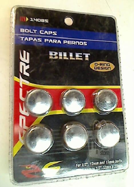 Spectre performance 14085 bolt cap kit for 0.5", 12mm & 13mm bolts, chrome