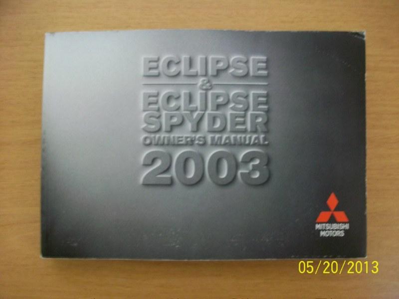 2003 mitsubishi  eclipes spider    owners manual