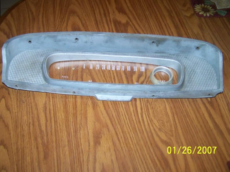 Used 1965-1966 ford custom cab f100, f250 truck chrome dash bezel & lens