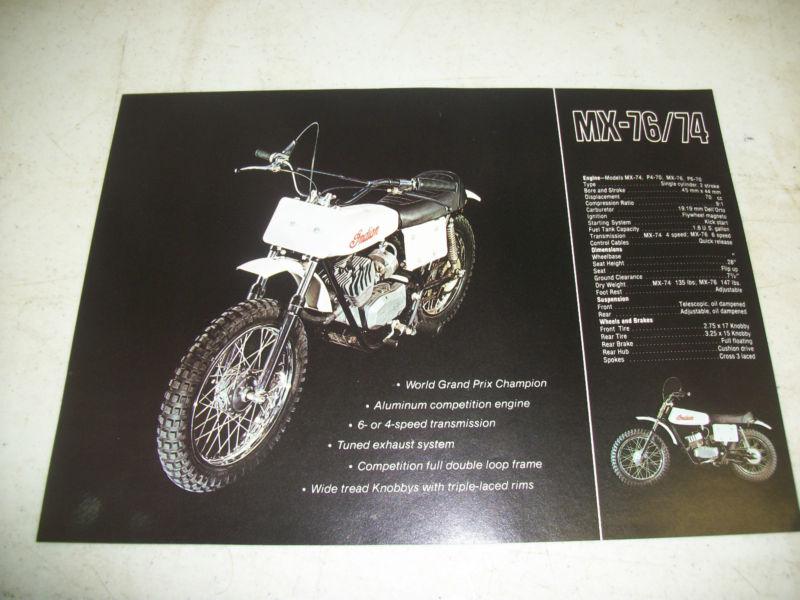 Indian mx-76/74 mx76 mx74 & mt-100 mt100 dealer sales brochure