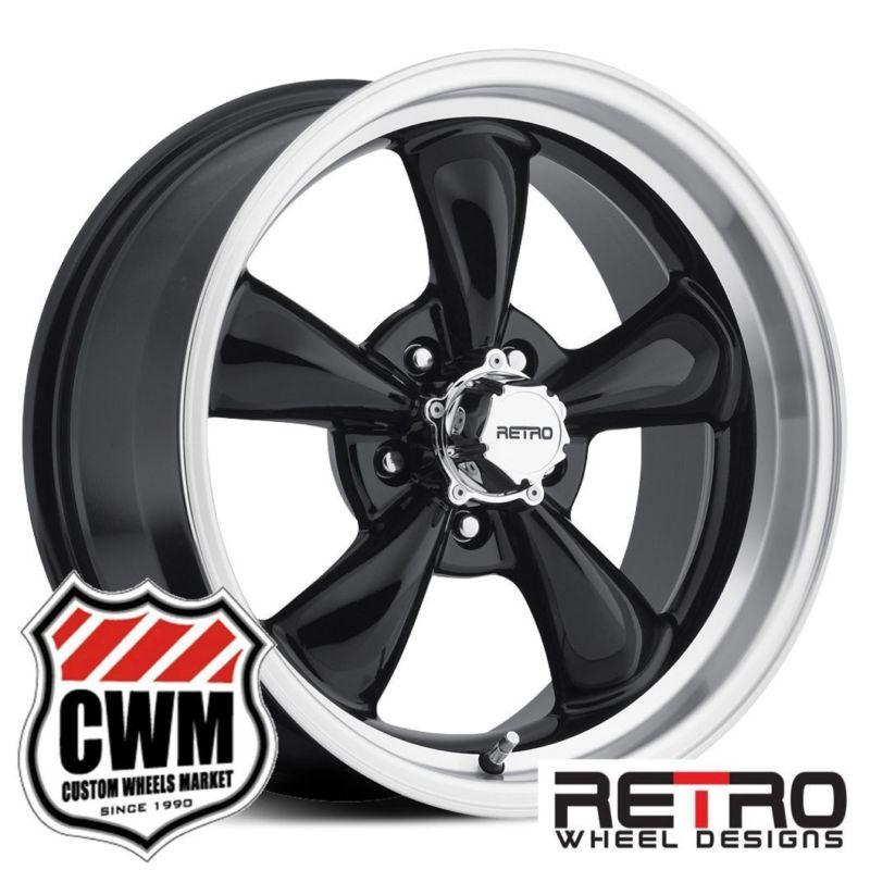 17x8" retro wheel designs black wheels rims 5x4.50" for ford mustang 65-73