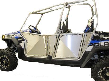 P101209 pro armor rzr rzr4 / xp900 4 - doors w/ no cut outs - brushed aluminum -