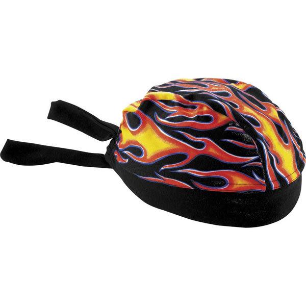 Black/red flames schampa flames stretch headwrap