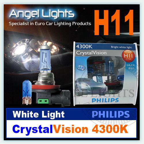 Philips 4300k crystal h11 white headlight bulbs halogen kia forte sedona sorento