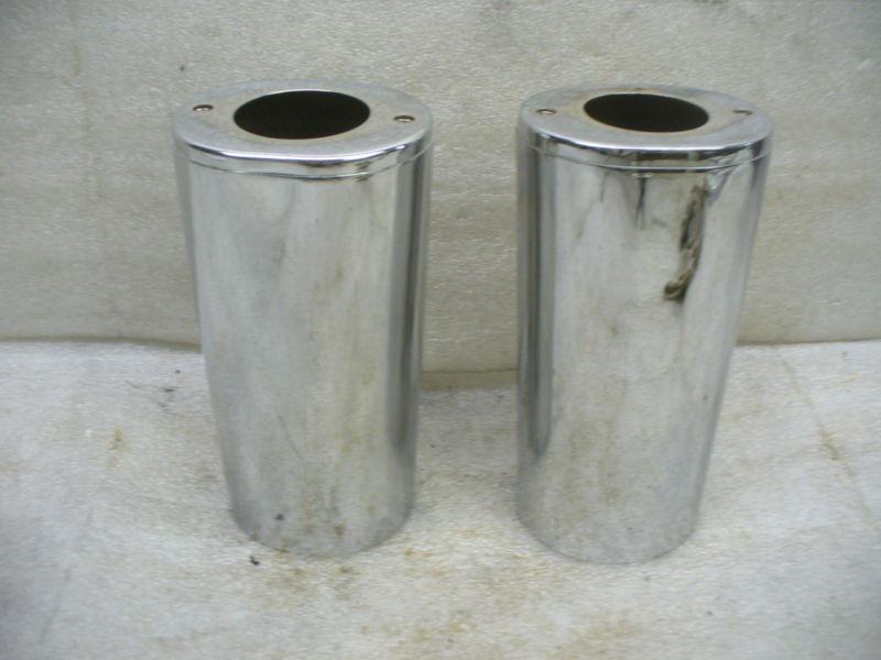 Harley 48-84 fl big twin chrome lower slider covers, two total.