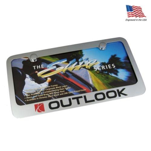 Saturn outlook chrome brass license plate frame - new!