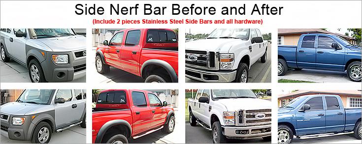 02-05 ford explorer 4dr chrome side step nerf bars