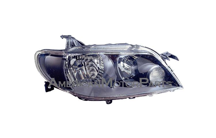 Passenger replacement headlight w/ black metal coat bezel mazda protege 5 5dr