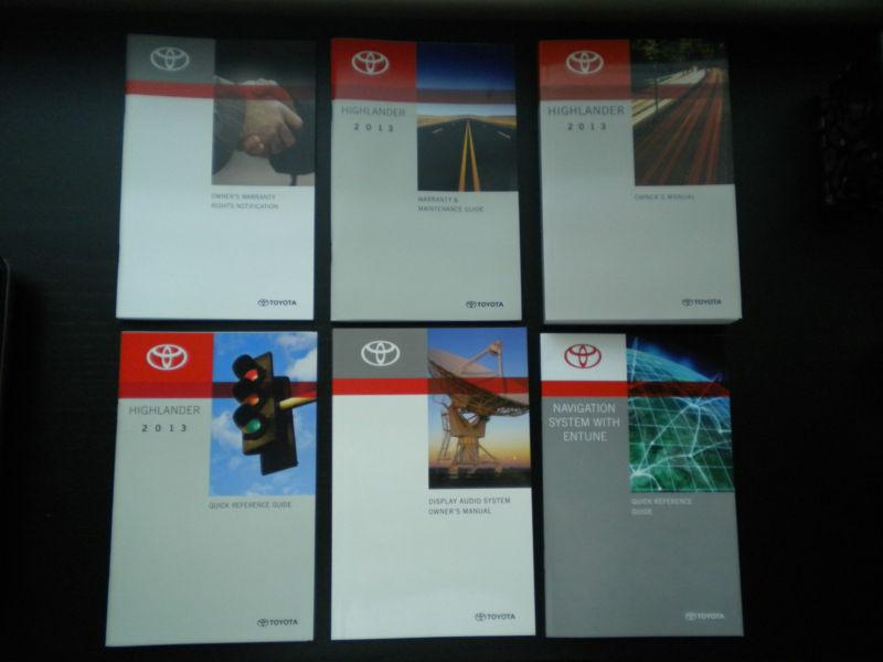 2013 toyota highlander owners manual set