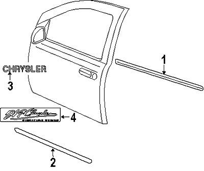 Chrysler 55078067ac genuine oem factory original side molding