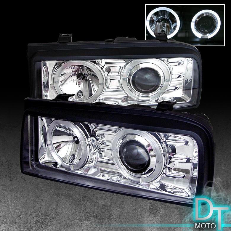 Chrome 90-95 vw corrado dual halo projector headlights lamps lights left+right