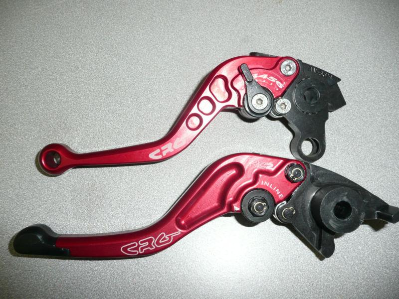 Crg anodized red shorty brake & clutch levers honda rc51 rc 51 2002-2006 