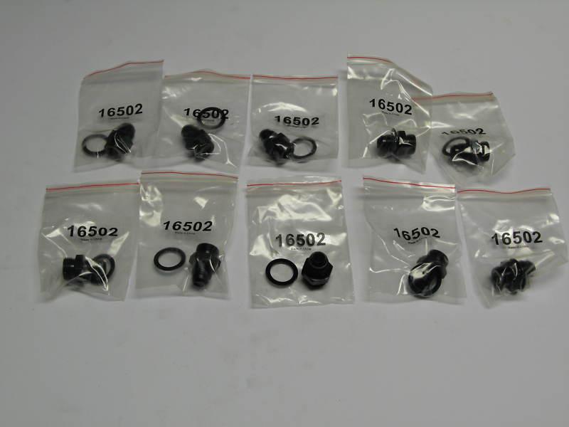 10 pack 5/8-20 to- 6 an black anodized carburetor bowl adapter fitting