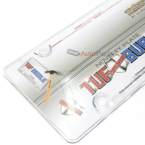 Clear tough bubble license plate tag frame cover shield for auto-car-truck