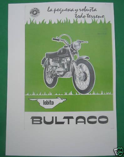 Bultaco lobito 100, photocopy factory sales brochure 