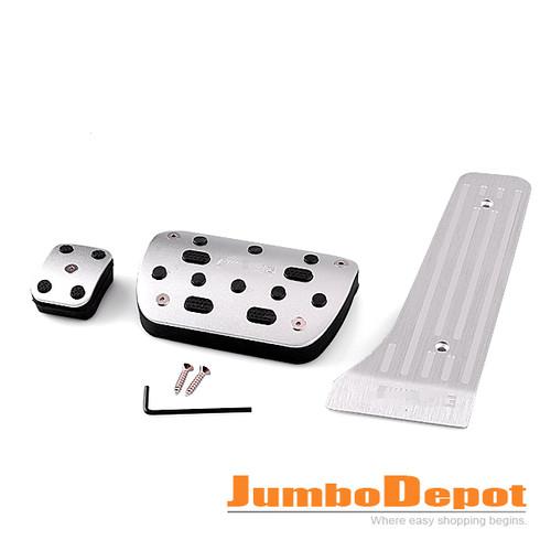 New set fits benz automatic gas brake foot cover pedal pad aluminum rubber plate