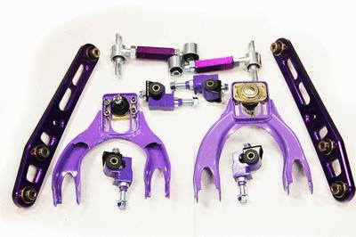 Purple adjustable front rear upper lower control arm camber kit left+right eg ej