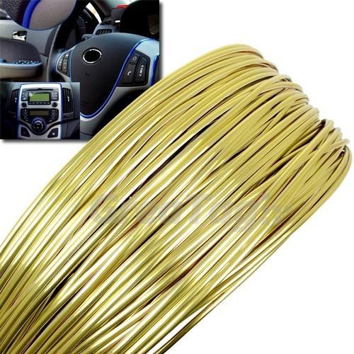 Universal golden trim door handle mirror shift knob dashboard pillar grill radio