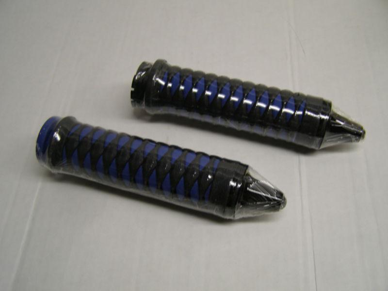 Kuryakyn motorcycle braided grips,  black & blue (pr)   p/n 6332