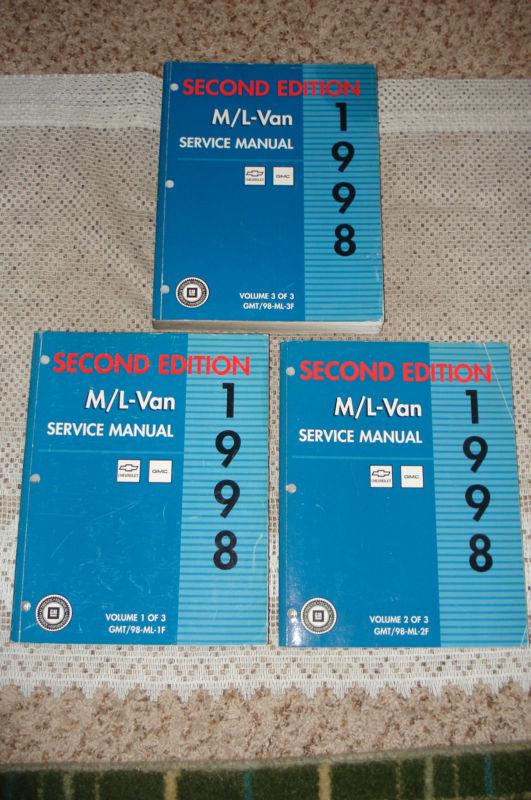 1998 chevy astro gmc safari van service manual set shop books rare m/l emission 