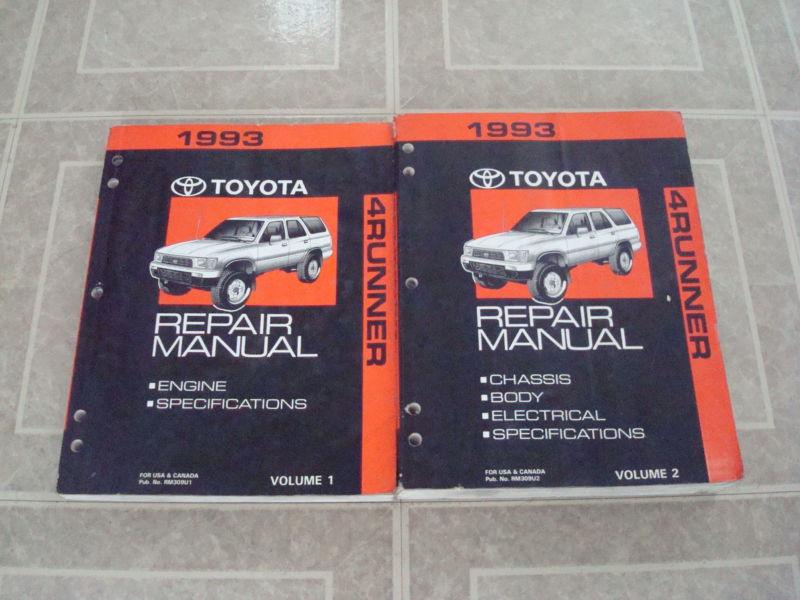 1993 toyota 4runner 4 runner factory workshop shop service repair manual books