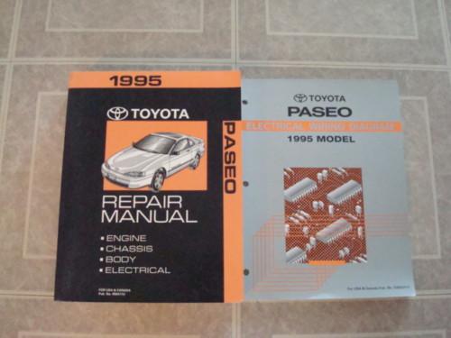 1995 toyota paseo factory workshop shop service repair manual book set oem