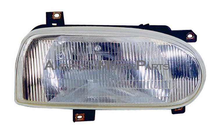 Right passenger side replacement headlight single bulb 93-99 volkswagen golf gti