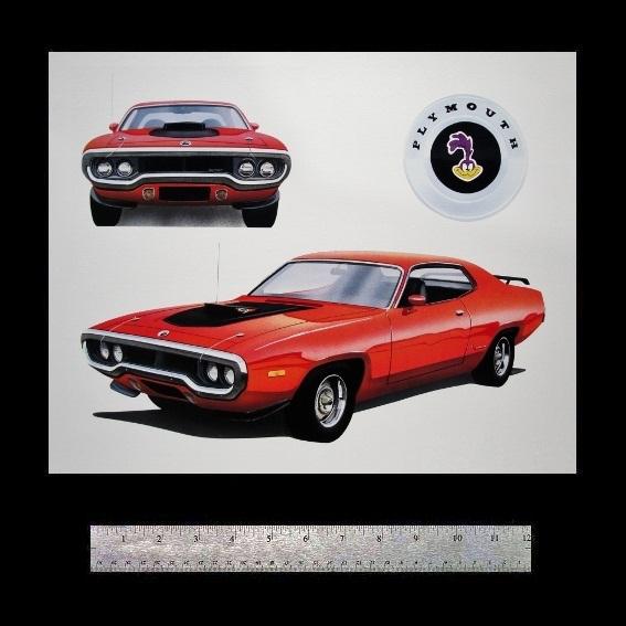 Plymouth road runner gtx satellite 1971 1972 1973 1974 383 426 hemi print poster