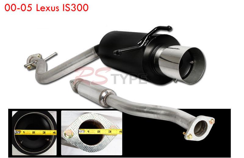  lexus is300 01 02 03 04 05 black catback exhaust system stainless tip muffler