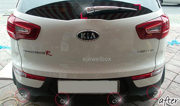 Chrome rear wiper & parking sens cover molding for 2011-2013 kia sportage r b721