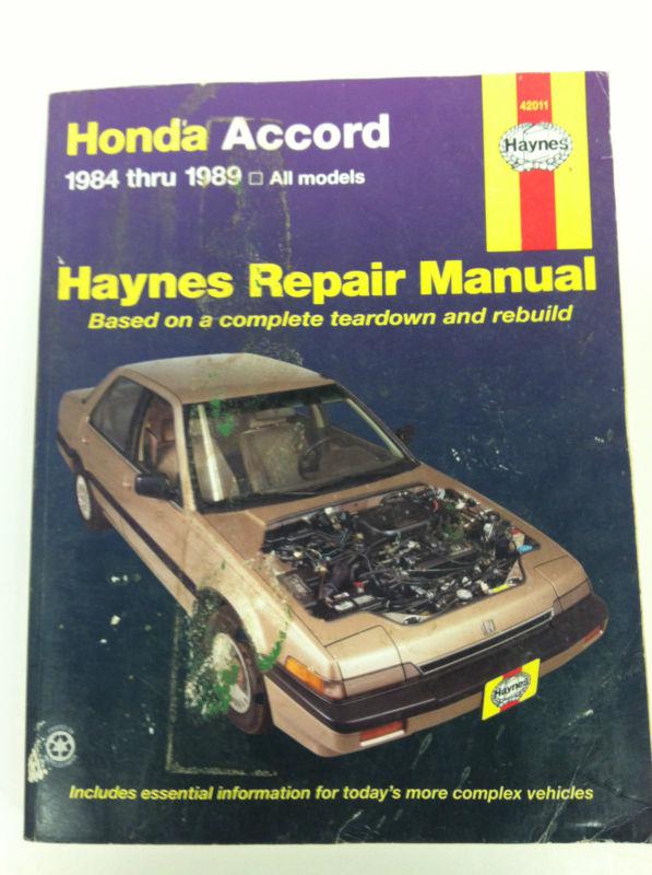 Haynes manual honda accord 1984-1989 all models read for more info