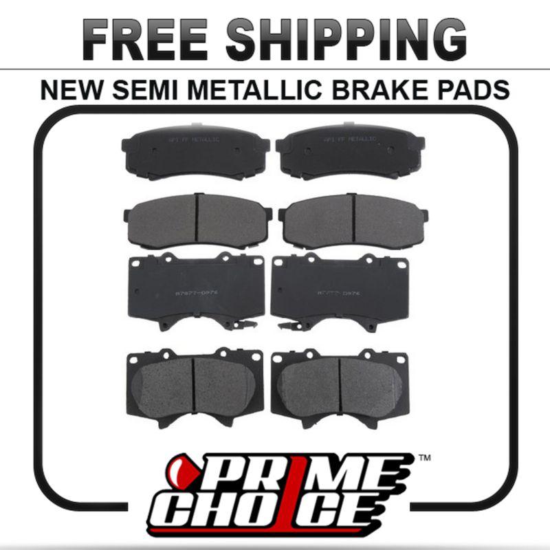 New premium complete set of rear metallic disc brake pads with shims