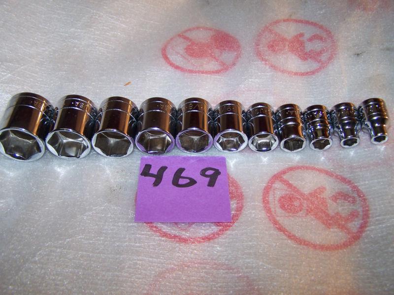 S&k 11pc 3/8dr 6pt shallow sae chrome sockets  #469