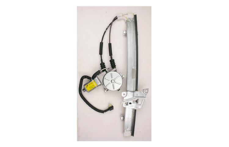 Power front window regulator with motor with cable pair