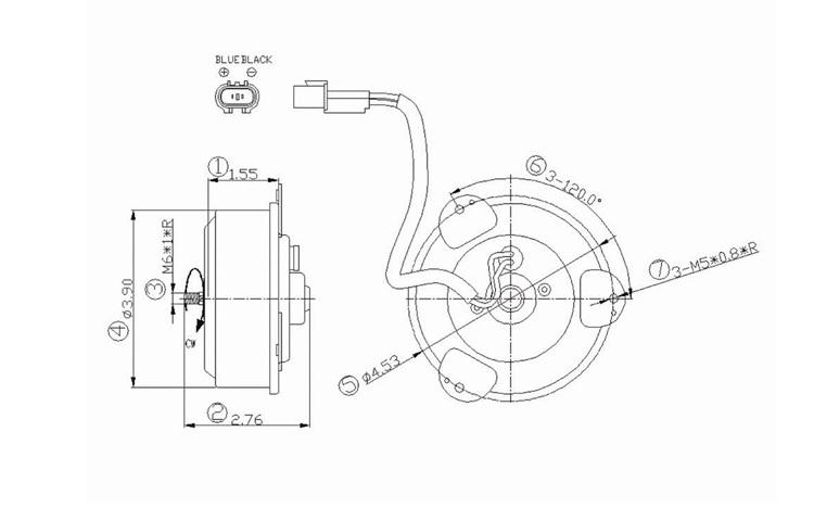 Replacement ac condenser cooling fan motor 1997-2002 mitsubishi mirage mr315271