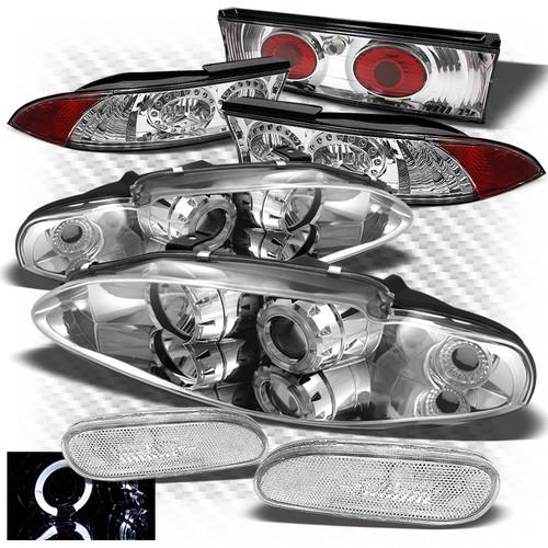 95-96 eclipse halo projector headlights + bumper lights + led ring tail lights